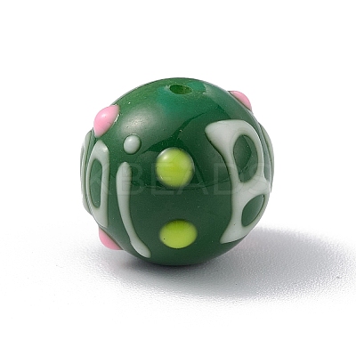 Opaque Painted Glass Beads GLAA-B001-01D-1