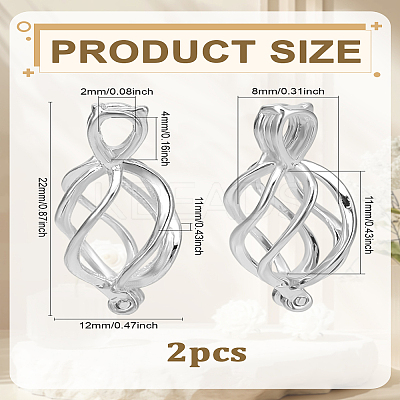 2Pcs Brass Locket Pendants KK-LP0002-16-1