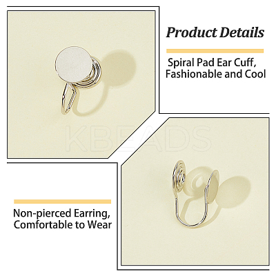 16Pcs Brass Spiral Pad Ear Cuff Findings EJEW-HS0001-24P-1