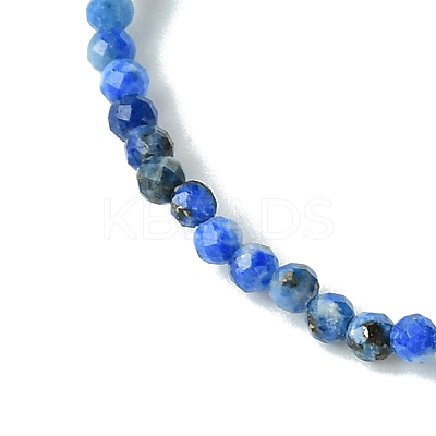 2mm Natural Lapis Lazuli Faceted Round Beaded Stretch Bracelets for Women BJEW-JB10843-02-1