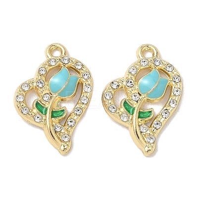 Alloy Enamel & Rhinestone Pendants FIND-C074-20KCG-1