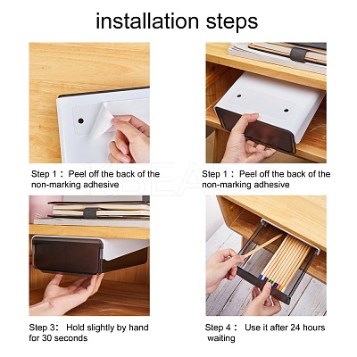 2 Colors Plastic Under Desk Storage AJEW-SZ0001-16A-1