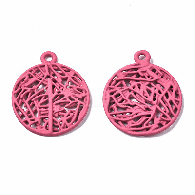 Spray Painted Alloy Pendants PALLOY-Q434-010C-NR-1