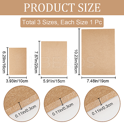 3Pcs 3 Sizes MDF Boards AJEW-CP0007-58-1