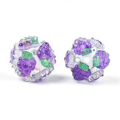 Fruit Round Resin Beads RESI-T059-03M-1