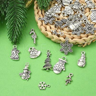 50Pcs 10 Style Tibetan Style Alloy Pendants TIBEP-YW0001-63-1
