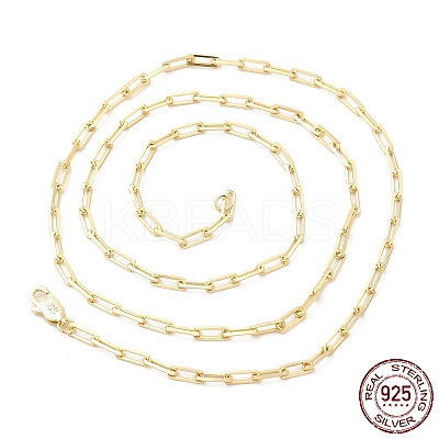 925 Sterling Silver Paperclip Chain Necklace NJEW-I124-004-1