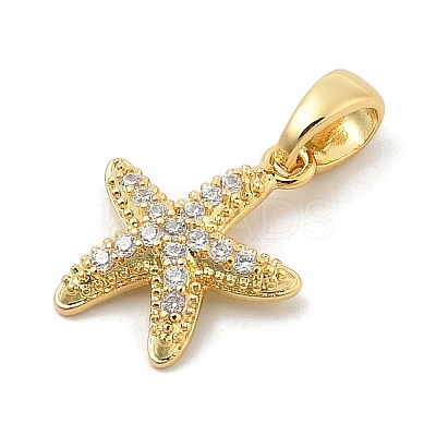 Rack Plating Leaf Brass Clear Cubic Zirconia Pendants KK-S407-13G-D-1