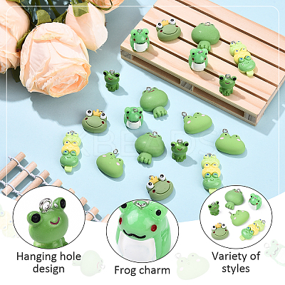 18Pcs 6 Styles Opaque Resin Pendants RESI-YW0004-56-1