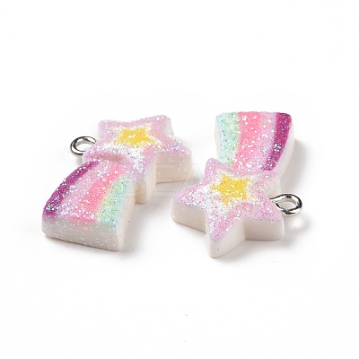 Opaque Resin Pendants RESI-J023-14B-1