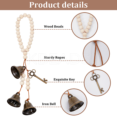 Iron Bell Pendant Decorations HJEW-OC00025-1