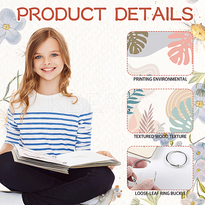 Wooden 2-Ring Loose Leaf Binder Postcard Phote Album Cover DIY-WH0547-031-1