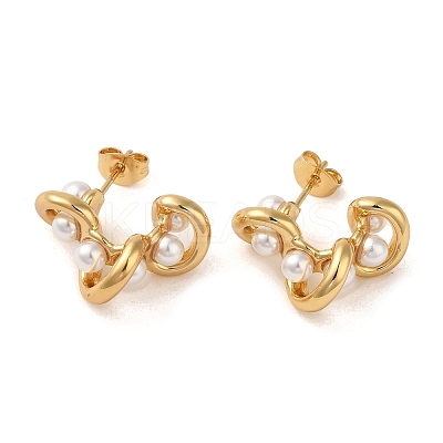 Twist 304 Stainless Steel Stud Earrings EJEW-U003-31G-1