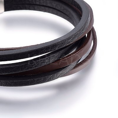 Leather Cord Multi-strand Bracelets BJEW-G603-39P-1