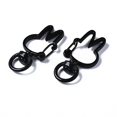 Spray Painted Eco-Friendly Alloy Swivel Snap Hooks Clasps PALLOY-T080-12A-NR-1