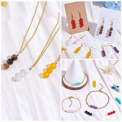 10Pcs Triple Natural Malaysia Jade Round Beaded Connector Charms PALLOY-SW00003-04-1