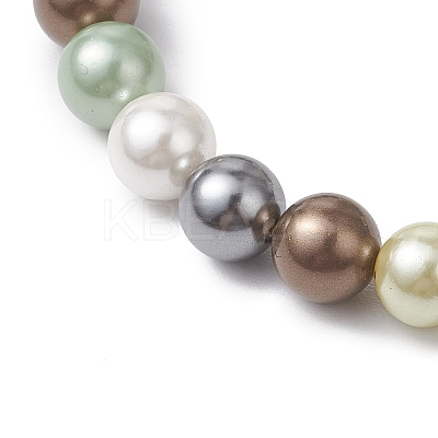 Shell Pearl Beads Stretch Bracelets For Women BJEW-JB11340-1