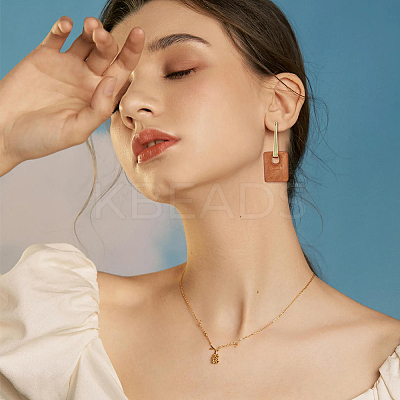 3 Pairs 3 Colors Rectangle Resin Hoop Earrings for Women EJEW-FI0002-64-1