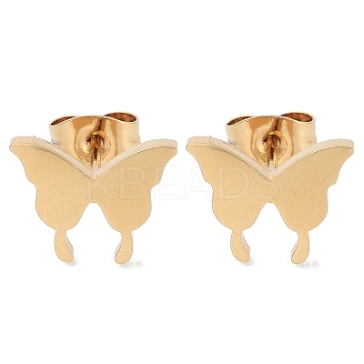 PVD Vacuum Plating 304 Stainless Steel Stud Earrings for Women EJEW-A048-48D-G-1