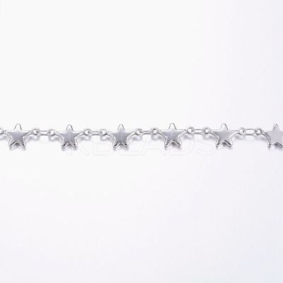 Non-Tarnish 3.28 Feet Handmade 304 Stainless Steel Bar Link Chains X-STAS-G038-01P-1