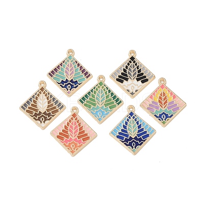 Rack Plating Alloy Enamel Pendants FIND-I038-04-1