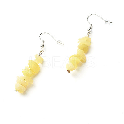 Natural & Synthetic Mixed Stone Chip Beads Dangle Earrings EJEW-JE04649-1