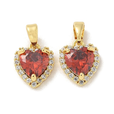 Brass Micro Pave Cubic Zirconia Pendents KK-R210-20G-1