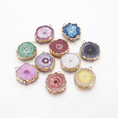 Natural Dyed Quartz Pendants G-P399-B-1