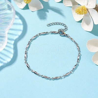 Non-Tarnish 304 Stainless Steel Bar Link Chain Bracelets for Women BJEW-JB10589-02-1
