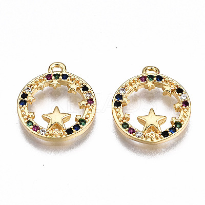 Brass Micro Pave Cubic Zirconia Charms LS-KK-Q277-074-NF-1