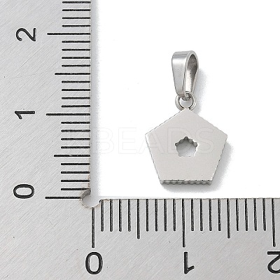 Ion Plating(IP) 304 Stainless Steel Micro Pave Cubic Zirconia Pendants STAS-Z107-06P-06-1