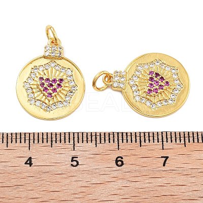Rack Plating Brass Micro Pave Cubic Zirconia Pendants KK-Z071-65G-1