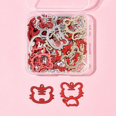 30Pcs 5 Style Spray Painted Alloy Pendants ENAM-FS0002-93-1