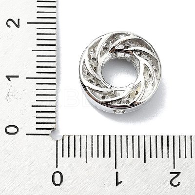 Rack Plating Brass Micro Pave Clear Cubic Zirconia Beads KK-U014-03P-1