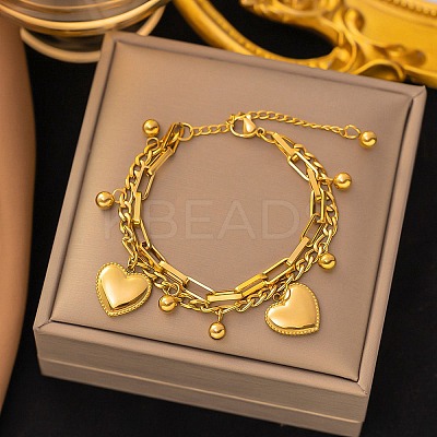 304 Stainless Steel Multi-strand Bracelets LS-BJEW-Q040-05G-1
