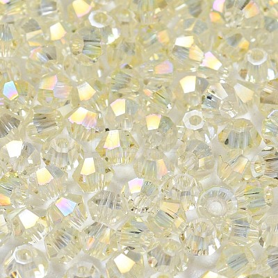 Full Rainbow Plated Transparent Electroplate Glass Beads EGLA-M030-02A-FR04-1