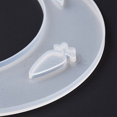DIY Animal on the Crescent Moon Big Pendant Silhouette Silicone Molds DIY-F125-02-1