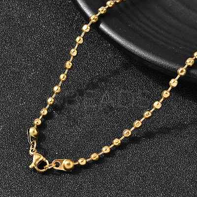 3MM 304 Stainless Steel Ball Chain Necklaces for Women NJEW-B134-09A-G-1