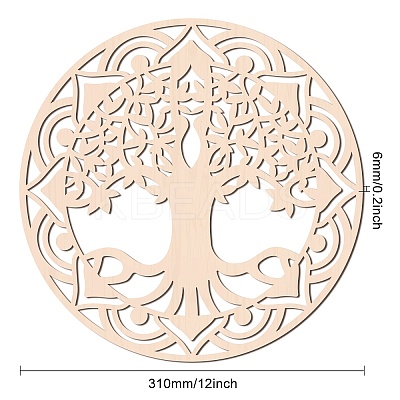 Laser Cut Wooden Wall Sculpture WOOD-WH0105-019-1