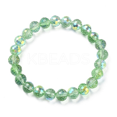 Sparkling Glass Round Beaded Stretch Bracelets for Women BJEW-JB09424-1