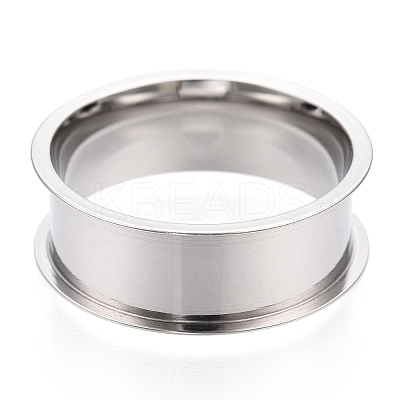 201 Stainless Steel Grooved Finger Ring Settings STAS-WH0047-8mm-24S-1