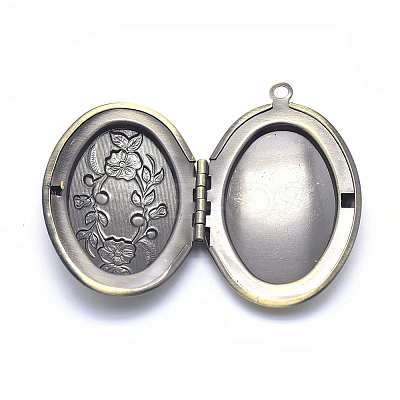 Brass Locket Pendants X-KK-F717-16AB-NR-1