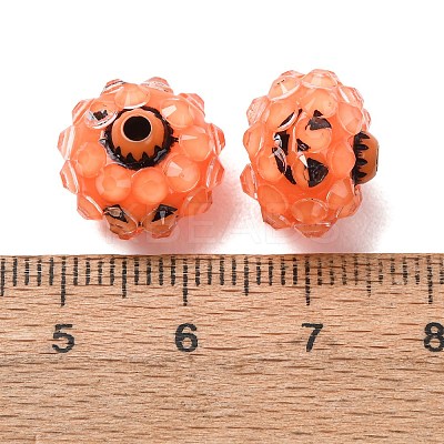 Halloween Opaque Acrylic & Resin Rhinestone Beads RB-CBA95A4-01B-1