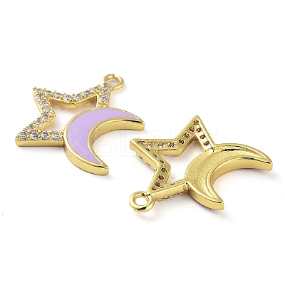 Brass Brass Micro Pave Cubic Zirconia Pendants KK-F871-17G-1