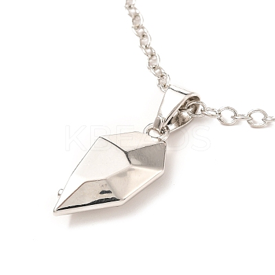Rack Plating Alloy Heart Pendant Necklaces Sets NJEW-B081-07B-1