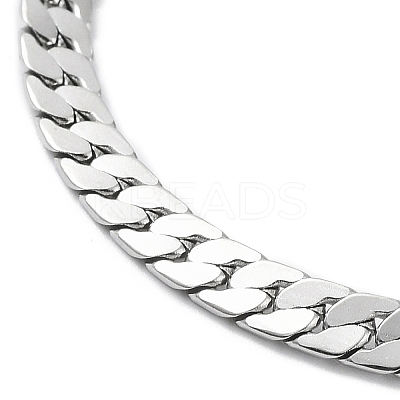 Non-Tarnish 304 Stainless Steel Curb Chain Bracelet BJEW-K226-01D-P-1