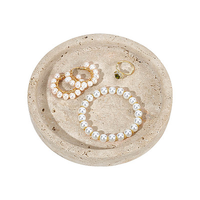 Marble Round Jewelry Plates DIY-WH0899-84-1