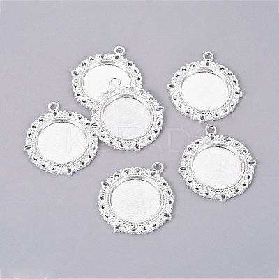 Tibetan Style Alloy Pendant Cabochon Settings LS-TIBE-T003-08S-RS-1