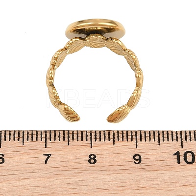 Shell Shape 304 Stainless Steel Cuff Ring Components SA-CBA098D-04G-C-1
