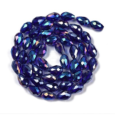 Transparent Electroplate Glass Beads Strands EGLA-N013-T6mm-B07-1